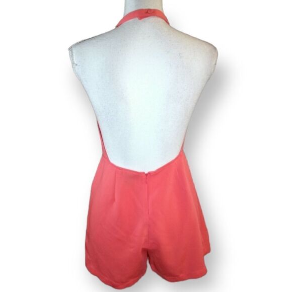 FOREVER 21 BACKLESS CORAL ROMPER SZ.S EUC - Picture 4 of 6